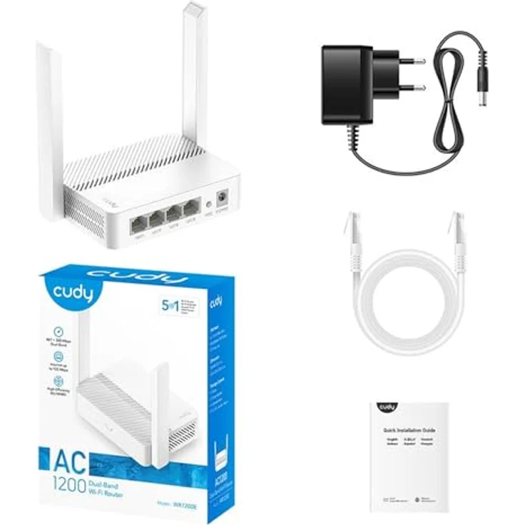 Cudy AC1200 WR1200E, DSL-Router mit Dual-Band WLAN bis 867 Mbit/s, Weiss – Bild 6
