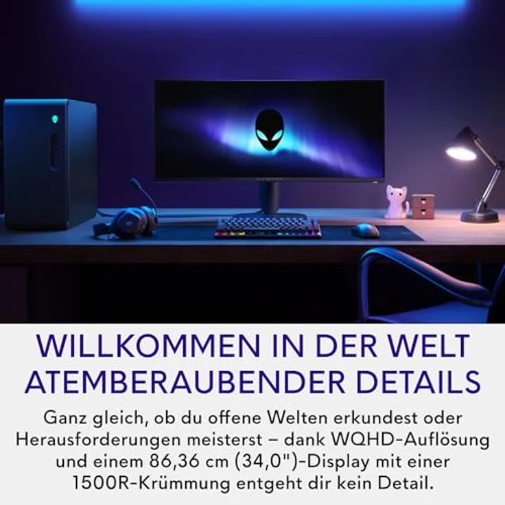 Alienware AW3425DWM Gaming-Monitor 34" Curved WQHD 180 Hz 1 ms HDR 400 VA-Panel, Schwarz – Bild 6