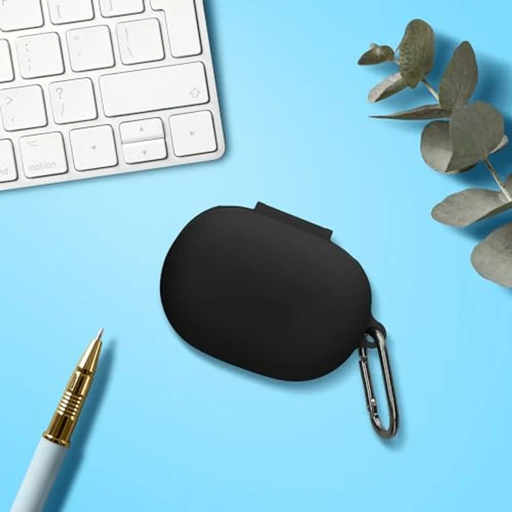 kwmobile Silikon Schutzhülle kompatibel mit Bose QuietComfort Earbuds - Reißfeste und rutschfeste Hülle mit Extra-Anhänger und Ladeöffnung, Schwarz – Bild 4