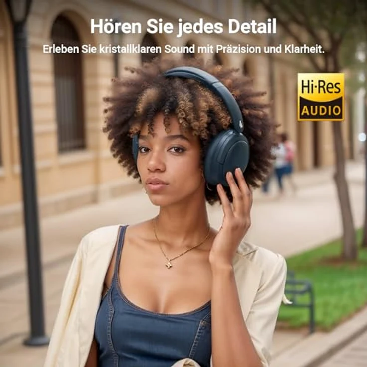 Edifier V80 Hybrid Kopfhörer mit aktiver Geräuschunterdrückung, Over-Ear-Bluetooth, 45 Std. Spielzeit, Hi-Res Audio - Marineblau – Bild 3