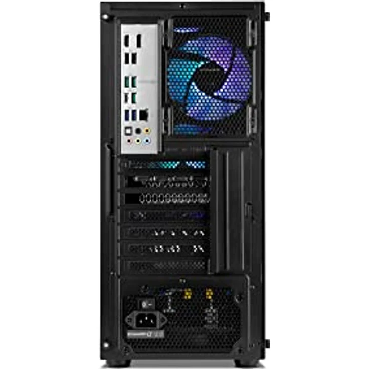 NOX HUMMER FROST -NXHUMMERFROST- Micro Tower micro ATX;ATX, bis zu 6 Lüfter 160mm, Gaming Design, ARGB Regenbogen LED Streifen, gehärtetes Glasfenster, großformatige Grafik, USB 3.0, Schwarz – Bild 4