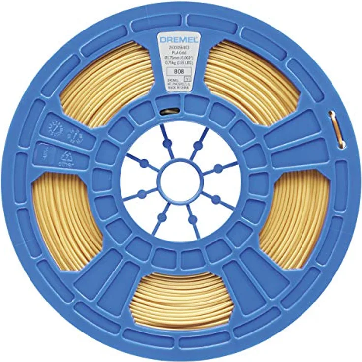 DREMEL DIGILAB 3D Filament PLA 1,75mm, Gold, 0,75kg hochwertiges 3D-Druckmaterial