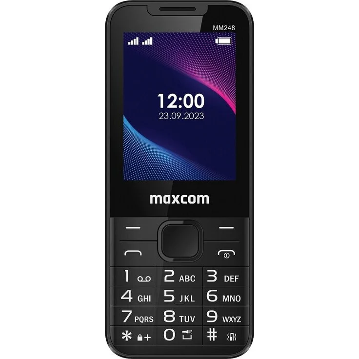 Maxcom Classic MM248 4G Dual-SIM-Handy, 2,4 Zoll Display, 4G-Konnektivität, schwarz