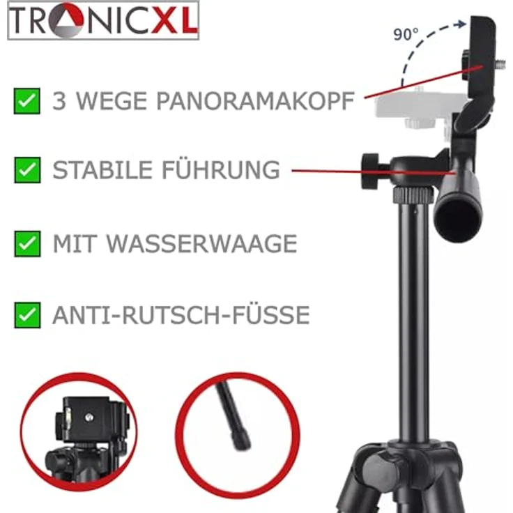 TronicXL 30-60cm Tripod Tisch Projektor Beamer Stativ Halterung Ständer Mini Beamer kompatibel mit Nebula Capsule Projektoren Philips WiMiUS Projektor Projektorständer Horizon Pro Elfin Halo MOGO – Bild 5