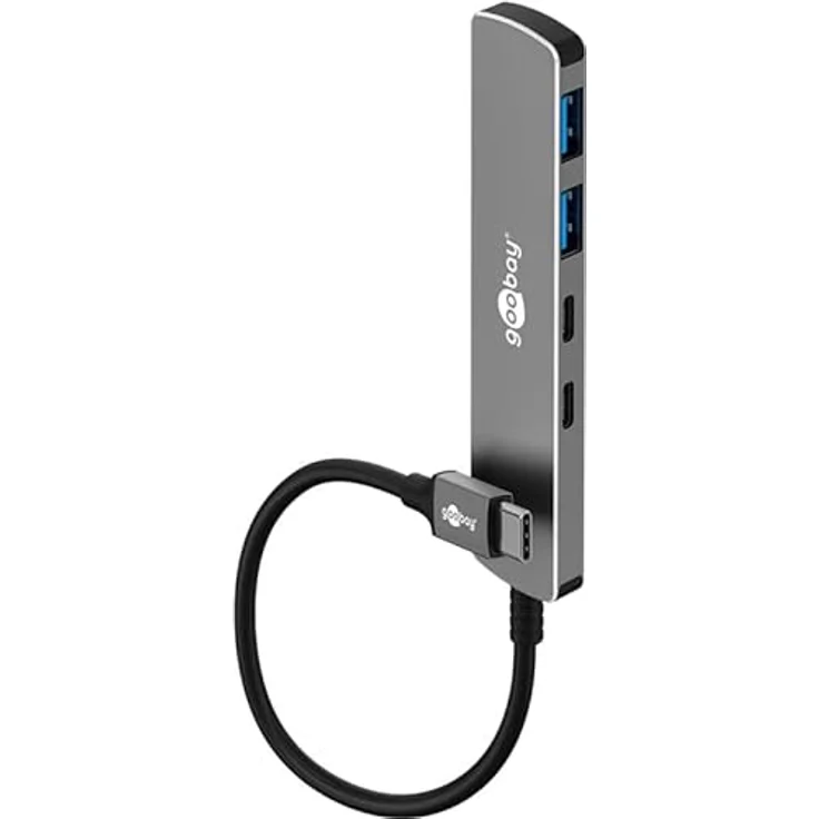goobay USB C 3.2 Hub, 2xUSB-C/2xUSB-A Anschlüsse, SuperSpeed-Datenraten bis 5 Gbit/s, kompatibel mit Windows/Linux/macOS, kompaktes Design - 79159 – Bild 1