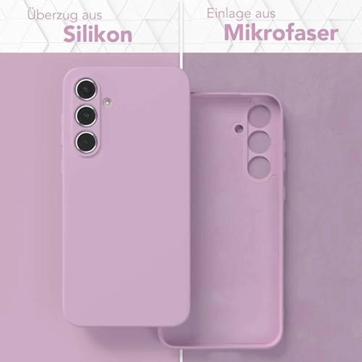 EAZY CASE Silikonhülle für Samsung Galaxy A55, stoßfest, dünn mit Kameraschutz, violett, TPU Phone Bumper in Flieder – Bild 3