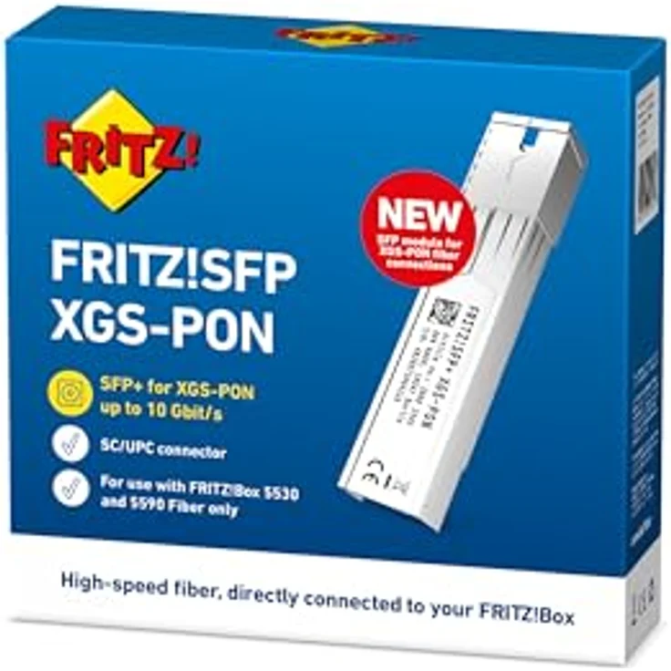 FRITZ! XGS-PON SFP-Transceiver, 10.000 Mbit/s, Wellenlänge 1577 nm, maximale Reichweite 20.000 m, weiss – Bild 3