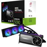 ASUS ROG Astral LC GeForce RTX 5090 32GB GDDR7 OC Edition Gaming Grafikkarte mit All-in-One-Flüssig-CPU-Wasserkühlung, Nvidia DLSS4, PCIe 4.0, DP 2.1b, 360mm AIO-Kühler - Schwarz