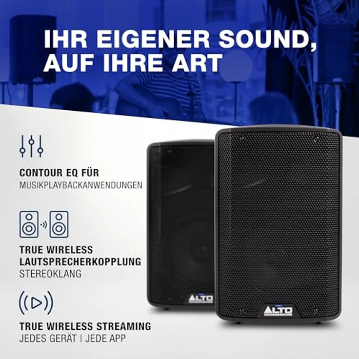Sonstige Studios Alto TX408, Aktiv PA Lautsprecher mit 350W Verstärker für klaren Sound, Schwarz – Bild 5