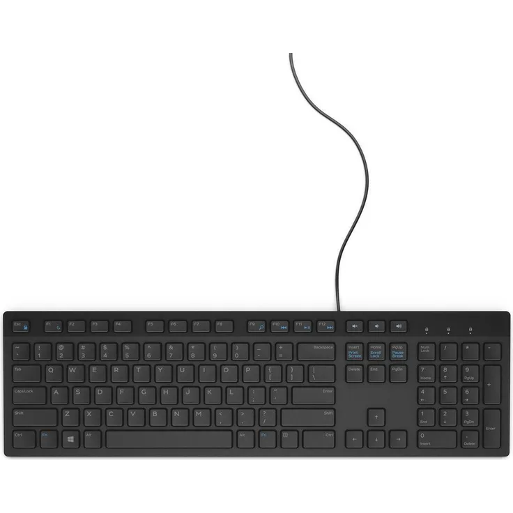 Dell KB216 Multimedia Tastatur, mechanisch mit USB-Anschluss und Medientasten, schwarz