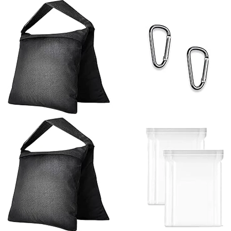 EMART Sandsack Set, 2 Stück strapazierfähige Sandbags für Stativ Fotografie mit 11,7 kg Tragkraft, Nylon-Konstruktion – Bild 1