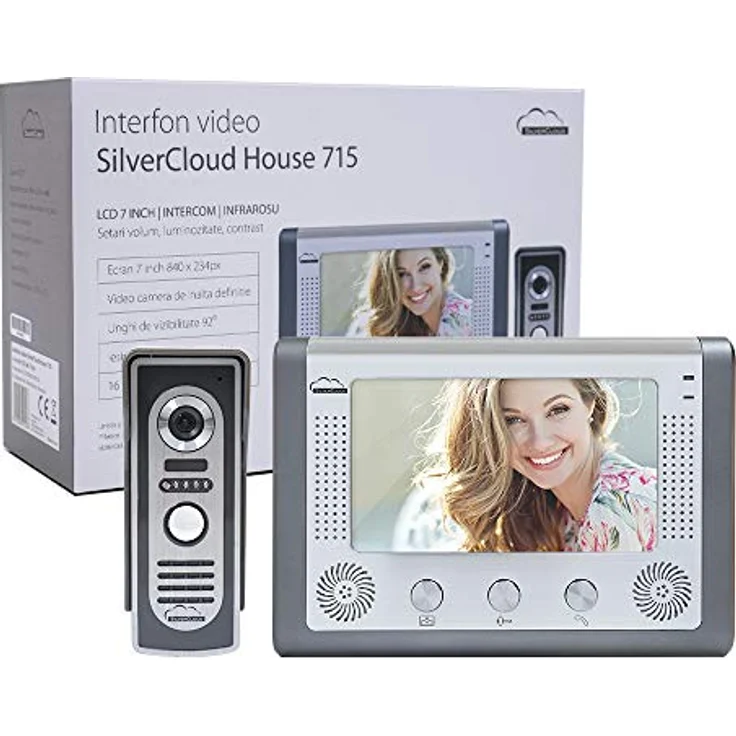 Video-Schnittstelle SilverCloud House 715, 7-Zoll-LCD-Bildschirm, Außenkamera, Nachtsicht, elektromagnetischer Ausgang – Bild 1