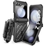SUPCASE Outdoor Hülle für Samsung Galaxy Z Flip 5 5G (2023), Scharnierschutz Handyhülle Bumper Case Premium Schutzhülle Cover [Unicorn Beetle Pro] mit Gürtelclip und Ständer (Schwarz)