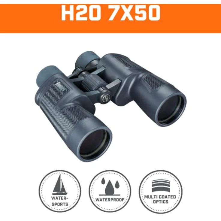 Bushnell - H2O - 7x50 - Schwarz - Porroprisma - Wasserdicht und beschlagfrei - Drehbare Okulare - Sicherer Griff - rutschfeste Beschichtung - Wassersport - 157050 – Bild 2