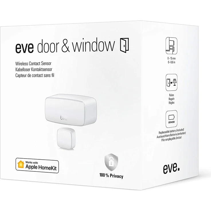 Eve Door & Window - Smarter Kontaktsensor für Türen/Fenster, Bluetooth, Thread, Mitteilungen (offen/zu), automatische Aktivierung von Geräten & Szenen, Apple HomeKit, keine Bridge, weiß – Bild 10