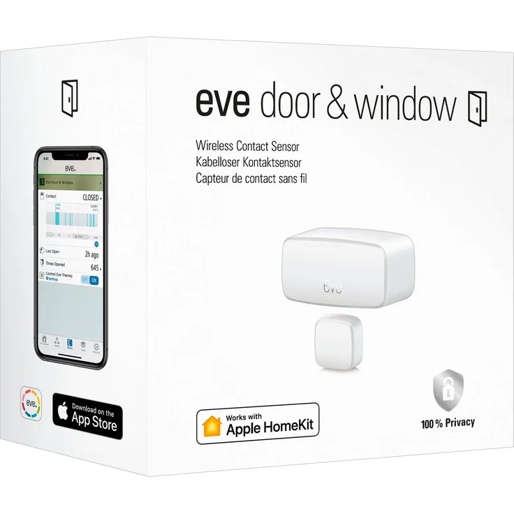 Eve Door & Window - Smarter Kontaktsensor für Türen/Fenster, Bluetooth, Thread, Mitteilungen (offen/zu), automatische Aktivierung von Geräten & Szenen, Apple HomeKit, keine Bridge, weiß – Bild 11