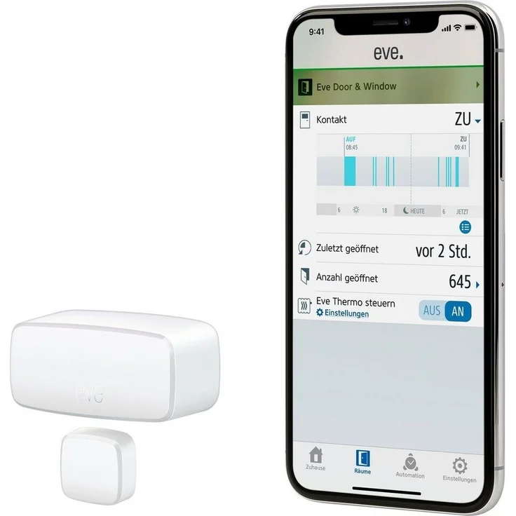 Eve Door & Window - Smarter Kontaktsensor für Türen/Fenster, Bluetooth, Thread, Mitteilungen (offen/zu), automatische Aktivierung von Geräten & Szenen, Apple HomeKit, keine Bridge, weiß – Bild 4