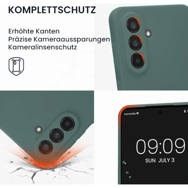 kwmobile Handyhülle für Samsung Galaxy A56 5G - weiches TPU Silikon Case in Blaugrün, flexibles und rutschfestes Cover mit präzisen Kameralöchern – Bild 3