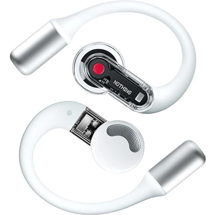 Nothing Ear Open, Open-Ear-Ohrhörer mit Zwei Mikrofone und AI Clear Voice, Open Sound Technology, IP54 Staub- und wasserresistent, 30 Stunden Wiedergabe und Erweiterter EQ - Weiß – Bild 1