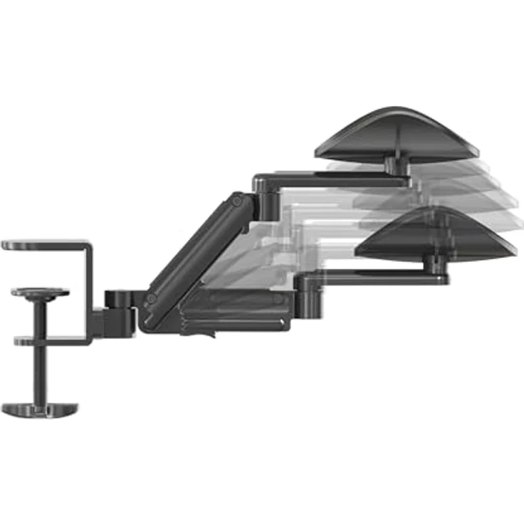 hjh OFFICE RELEX RT1 Armstütze, Ergonomische Handballenauflage aus Aluminium und Stahl, gepolstert, drehbar, für Schreibtisch – Bild 4