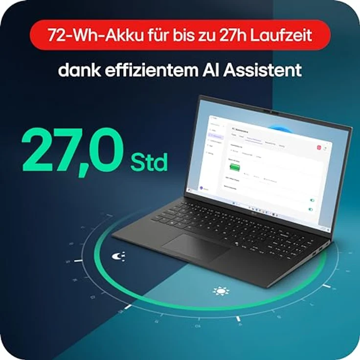 LG gram 15 Zoll Notebook, AMD Ryzen AI 7 350, 16GB RAM, 1TB SSD, AMD Radeon 860M, Windows 11 Home, Schwarz – Bild 4