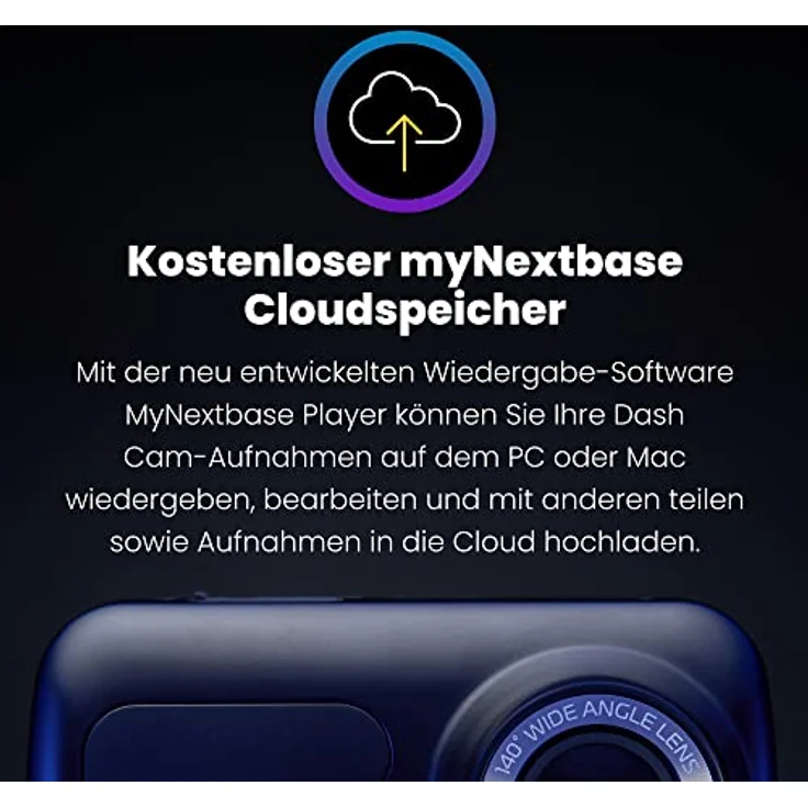 NextBase 222X Dashcam Blickwinkel horizontal max.=140° Rückfahrkamera – Bild 6