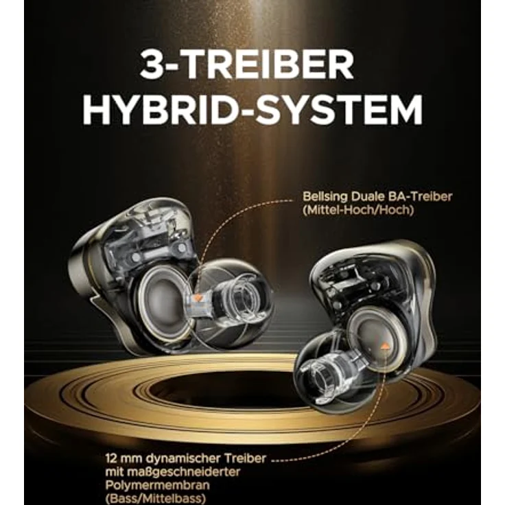 SoundPEATS H3 HiFi In-Ear Kopfhörer, Kabellose Bluetooth Kopfhörer mit aptX Lossless & LDAC, 55 dB Hybrid-ANC, 3-Mikrofon-Geräuschunterdrückung, Schnellladung, Multi-Point – Bild 2