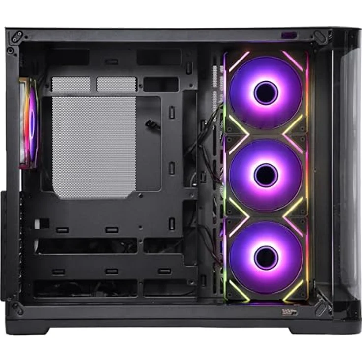 Itek Case Dark CAVE Curved - Gaming Tower, ATX, 4 x 12 cm ARGB Fan, 2 x USB3, Type-C, Side & Front Panel Temp Glass, Gehärtetes Glas, Schwarz – Bild 2