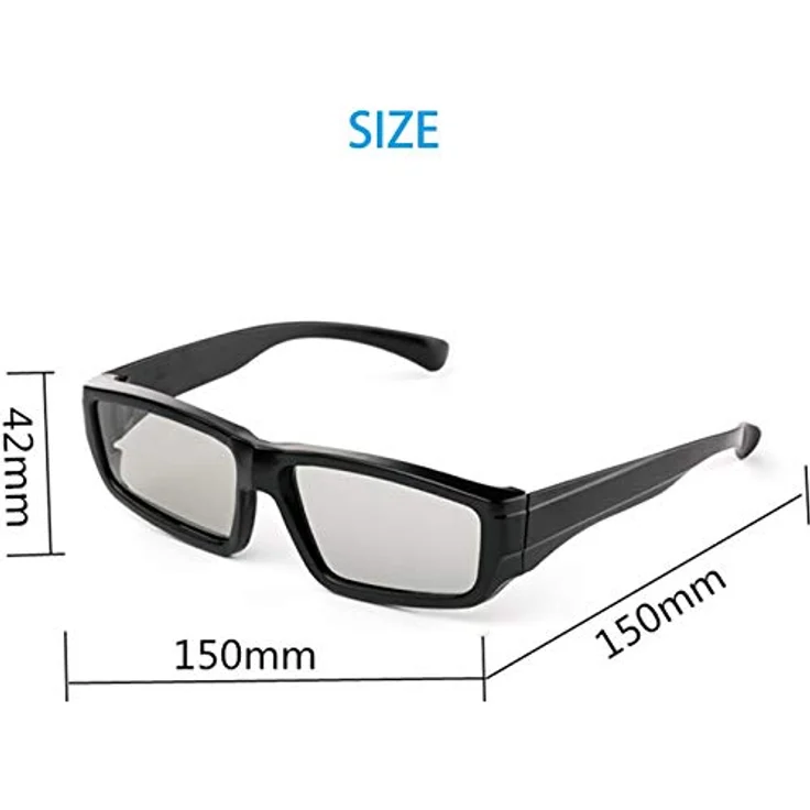 4er Pack Unisex Passive Polarisierte 3D-Brille für LG, Sony, Panasonic, Toshiba und Alle Passiven 3D-Tvs RealD 3D-Kino-Brille Zum Ansehen von Filmen Family Pack Circular Polarized Lenses – Bild 4