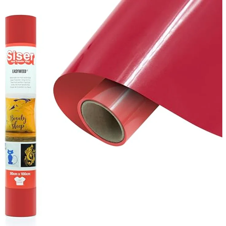 Siser Transferfolie, PVC-freie Folie für Cad-Cut® Anwendungen, Schnittbreite 30 cm, rot, hohe Waschbeständigkeit – Bild 1