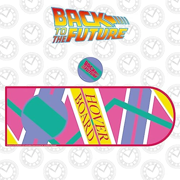 FaNaTtik Back to the Future XL Hoverboard Desk Pad und Coaster Set, 800 x 300mm mit rutschfester Gummibasis und verstärkten Kanten – Bild 6