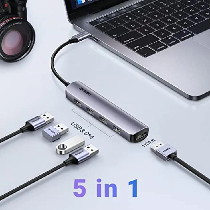 UGREEN USB C Hub mit USB 3.0 und HDMI Adapter USB C kompatibel mit Surface Pro, Surface Go, MacBook Pro/Air, iPad Air 4, Galaxy S23/S22, Galaxy tab s7 und Anderen Laptops und Tablets – Bild 5