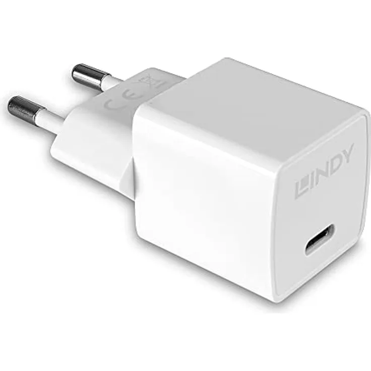 LINDY 73410 20W USB Typ C PD Charger, USB Typ C Ladegerät, Power Delivery 3.0 20W kompakt, 5V/3A, 9V/2.22A, 12V/1.67A, für Smartphone, Tablet und weitere USB Typ C Geräte