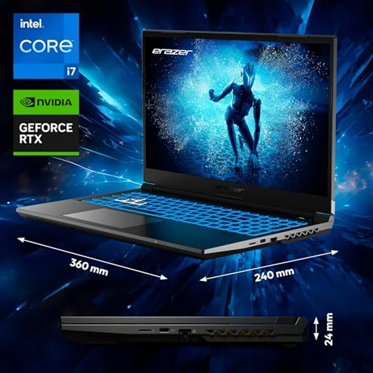ERAZER Deputy P60i 39,6 cm (15,6" Zoll 144Hz) Full HD Gaming Laptop (Intel Core i7-13620H, 16GB DDR4 RAM, 1TB SSD, GeForce RTX 4060 8GB GDDR6, Win 11 Home) – Bild 2
