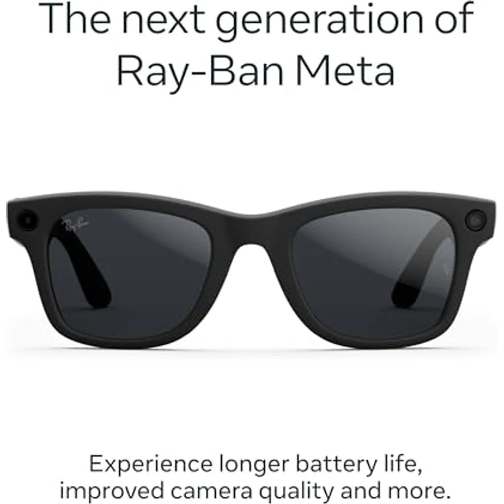 Ray-Ban Meta Wayfarer (Gen 2), AR-Brille in Mattschwarz mit grauen Gläsern, 12-MP-Kamera, bis zu 8 Stunden Akkulaufzeit – Bild 2