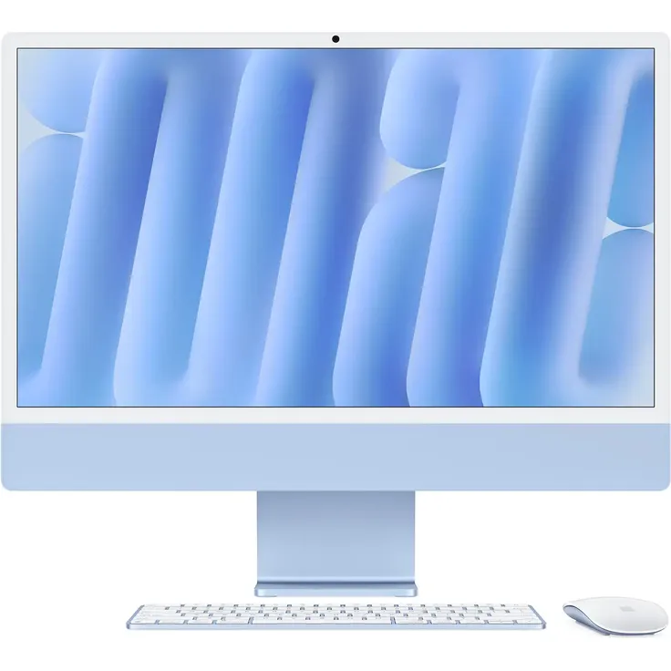 Apple iMac 24'' M4, All-in-One-PC mit 8-Core CPU, 8-Core GPU, 16GB RAM, 256GB SSD, blau, inkl. Magic Mouse und Keyboard