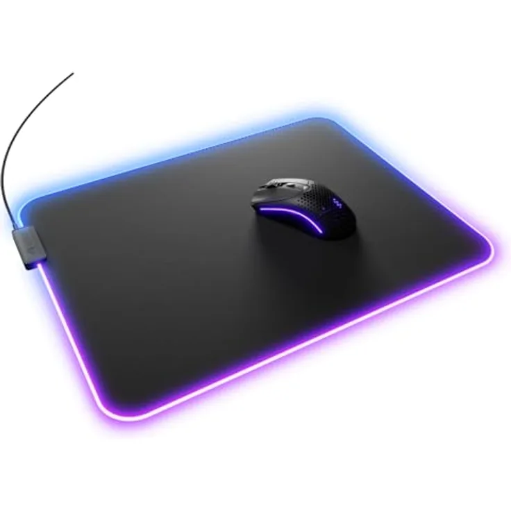 Glorious Mouse Pad 2 GLED XL, RGB Gaming-Mauspad mit 2-Zonen InfiniGlow Beleuchtung, Schwarz
