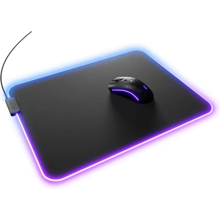 Glorious Mouse Pad 2 GLED XL, RGB Gaming-Mauspad mit 2-Zonen InfiniGlow Beleuchtung, Schwarz – Bild 1