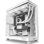 NZXT H6 Flow (ATX), PC Gehäuse, Weiss, innovatives Design mit Doppelkammer und Panoramaglas