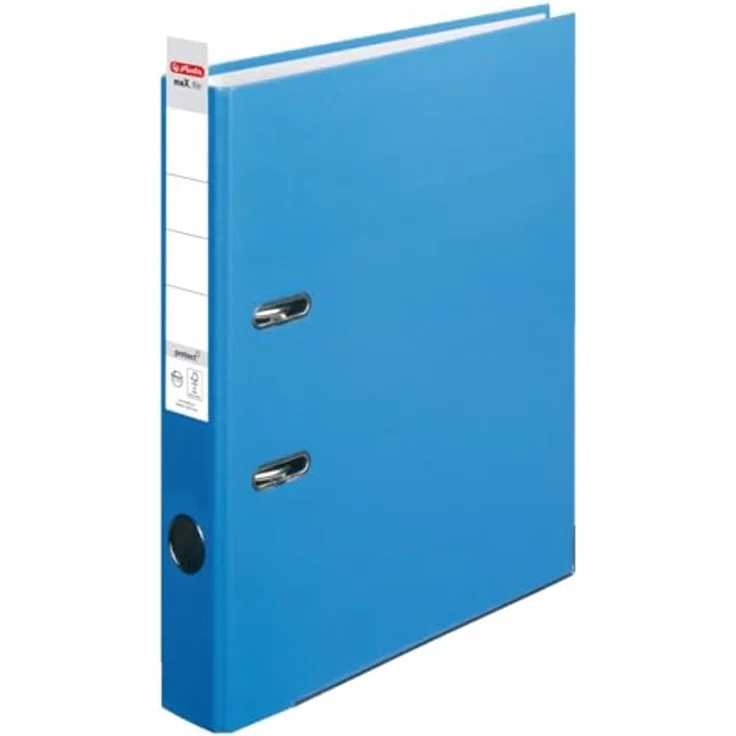 Herlitz Aktenordner maX.file protect, schmal, mit Griffloch und Kantenschutz, DIN A4, blau – Bild 4