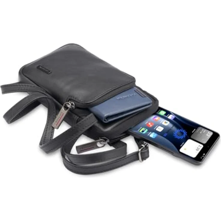 Roncato Detroit Handytasche, 100% Leder, schwarz, 11.5 cm x 3.5 cm x 19 cm – Bild 2