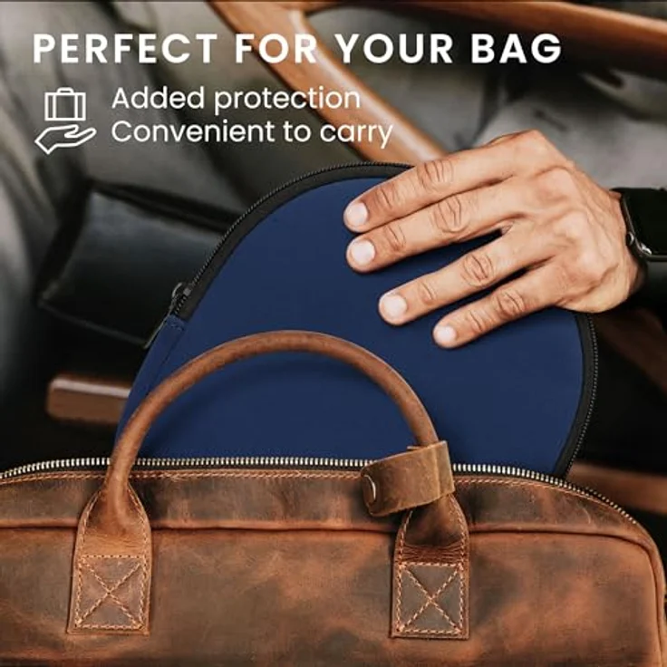 kwmobile Neopren Tasche für Sony WH-CH520 / WH-CH510 / MDR-ZX110 - Dunkelblau, Robustes Case für Headset mit integriertem Reißverschluss – Bild 5