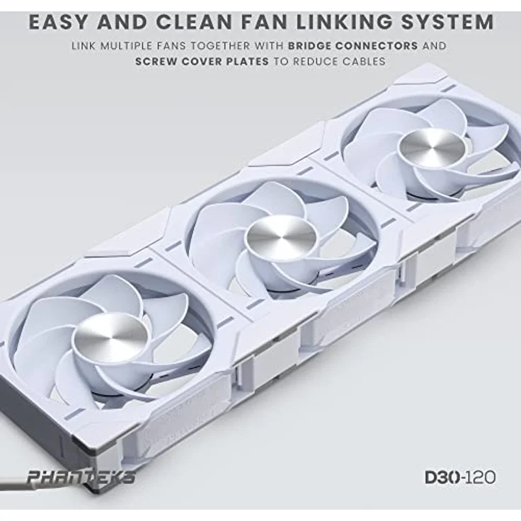 Phanteks D30 PWM Reverse Airflow D-RGB Lüfter, 3er Pack – 120 mm, weiß - Preisvergleich – Bild 5