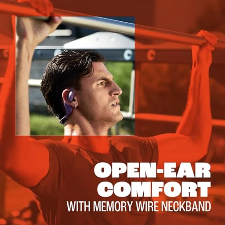 JBL Endurance Pace, Open-Ear-Sportkopfhörer mit Bluetooth, 10 Stunden Akkulaufzeit, IP68 wasser- und staubdicht, Titan-Memory-Draht Nackenbügel, Schwarz/Limette – Bild 2