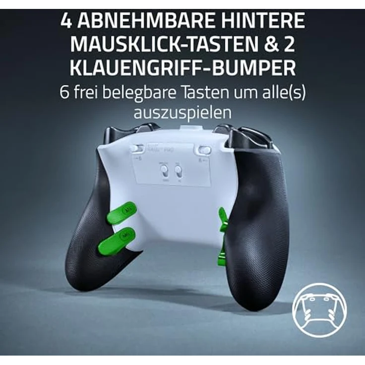 Razer Raiju V3 Pro, Kabelloser E-Sport-Controller für PlayStation 5 & PC mit 4 abnehmbaren Mausklick-Tasten, Pro HyperTrigger, TMR-Analogsticks und Mecha-Tactile-Tasten | Weiß – Bild 3