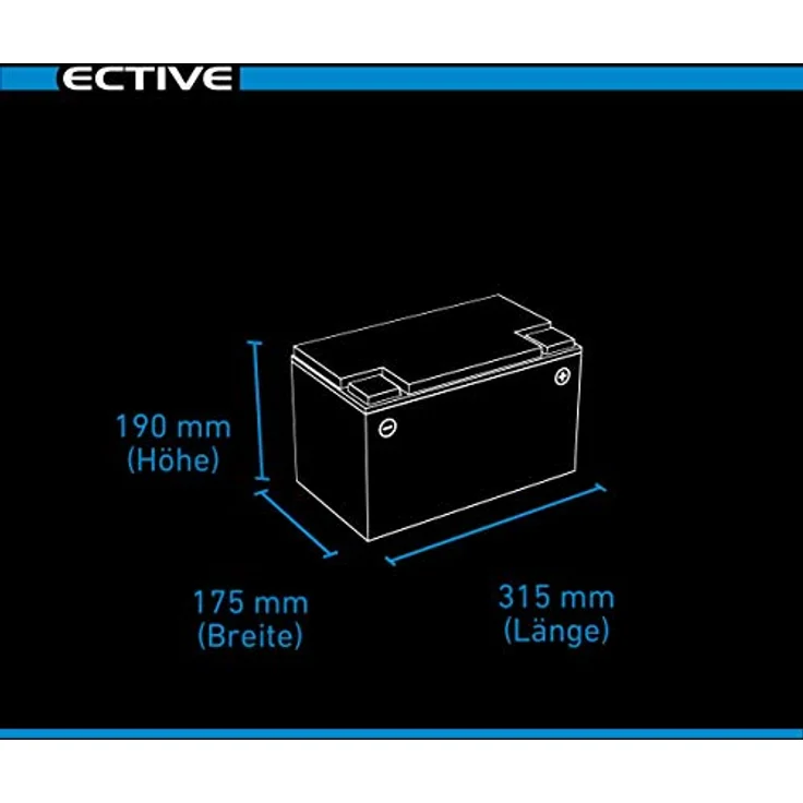 ECTIVE ECTIVE Semi Cycle SC95 AGM, 95Ah Versorgungsbatterie für Camper und Boote, 12 V – Bild 4