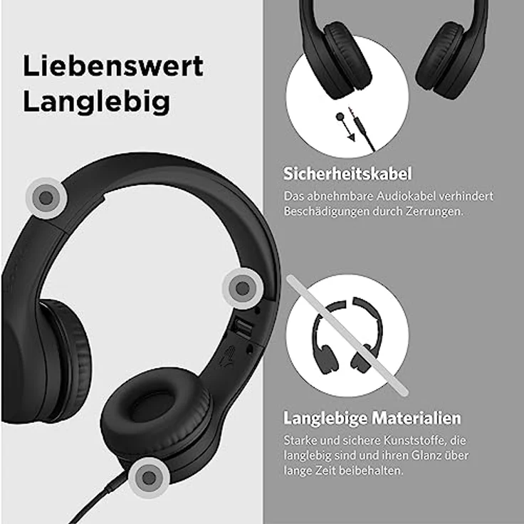 LilGadgets Connect+ Volume Begrenzte Wired Kopfhörer Mit Shareport Für Kinder Schwarz – Bild 4