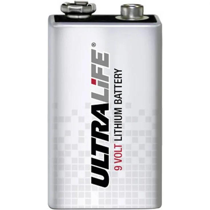 Ultralife U9VL-J-P 6LR61 9V Lithium Block-Batterie mit 1200 mAh, maximale Langlebigkeit