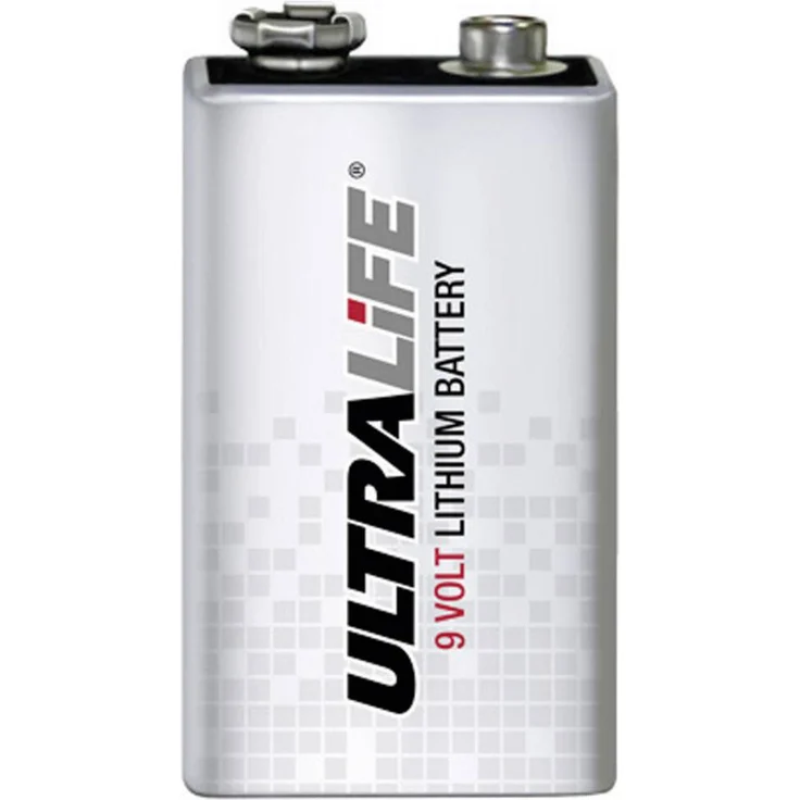 Ultralife U9VL-J-P 6LR61 9V Lithium Block-Batterie mit 1200 mAh, maximale Langlebigkeit