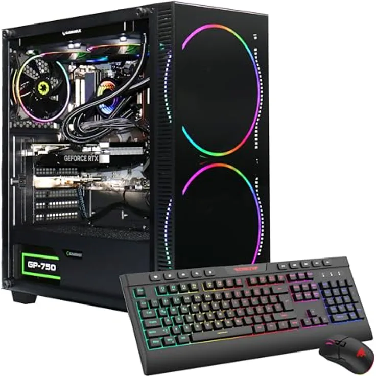 GameMax Black Hole 7815, Desktop-PC mit Ryzen 5 7500F, 16GB DDR5, 1TB SSD und RTX 5070